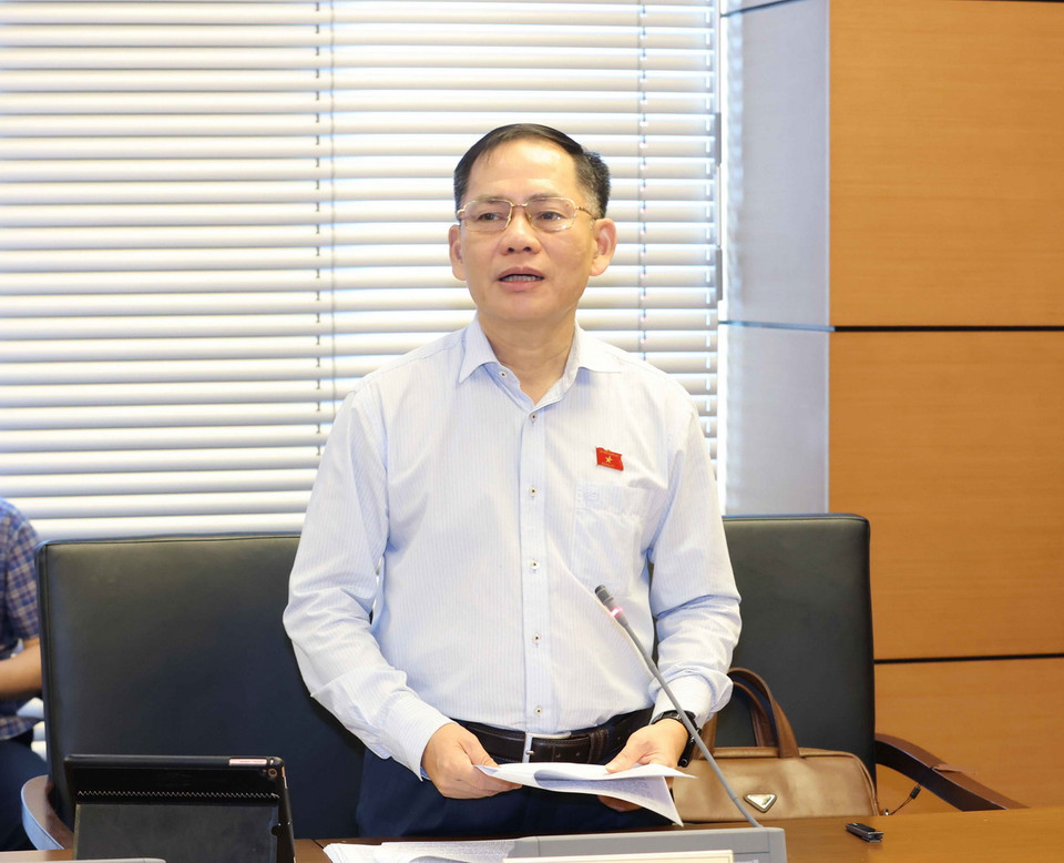 Đại biểu Quốc hội tỉnh Hà Tĩnh Trần Đình Gia phát biểu. (Ảnh: Phương Hoa/TTXVN)