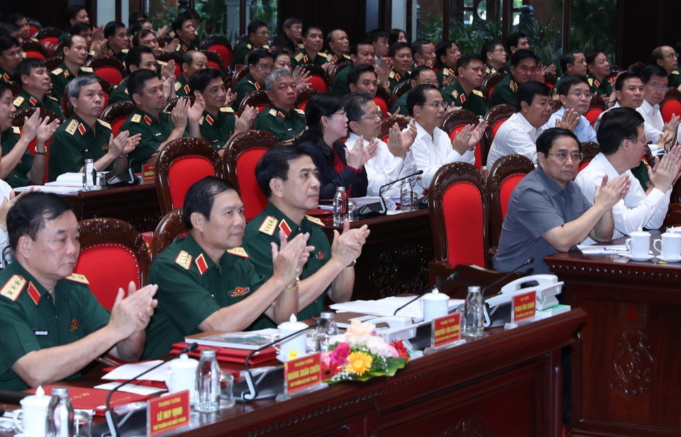 Thủ tướng Phạm Minh Chính và các đại biểu dự hội nghị. (Ảnh: Trọng Đức/TTXVN)