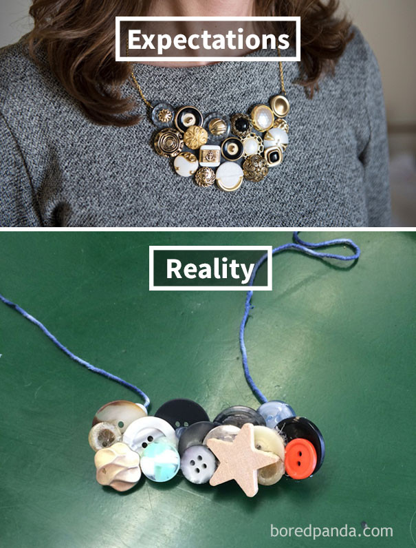 Cho dù là vòng cúc áo, thì cũng phải nhớ tìm những chiếc cúc cắt ra từ hàng xịn. (Nguồn: boredpanda.com)