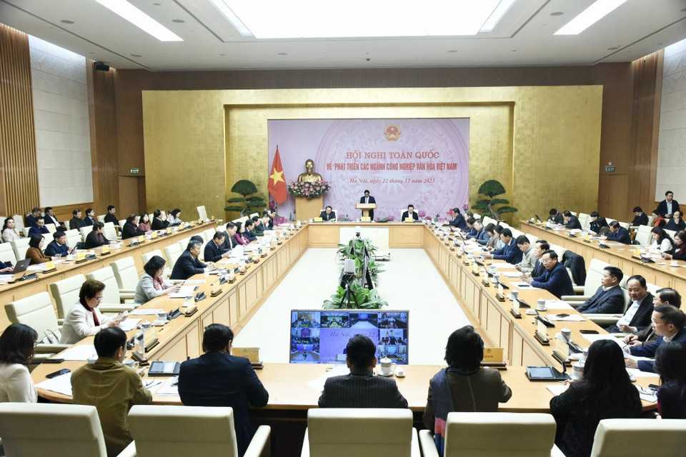 Hội nghị Toàn quốc về Phát triển các ngành Công nghiệp Văn hóa Việt Nam. (Ảnh: Dương Giang/TTXVN)