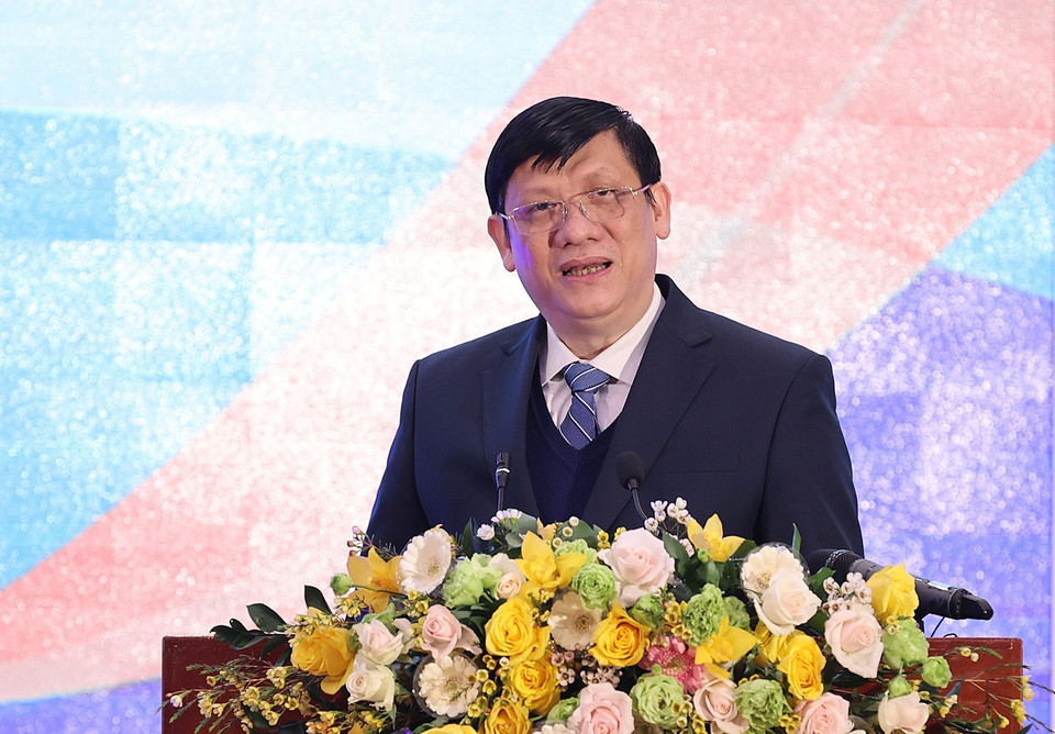 Bộ trưởng Bộ Y tế Nguyễn Thanh Long phát biểu. (Ảnh: Dương Giang/TTXVN)