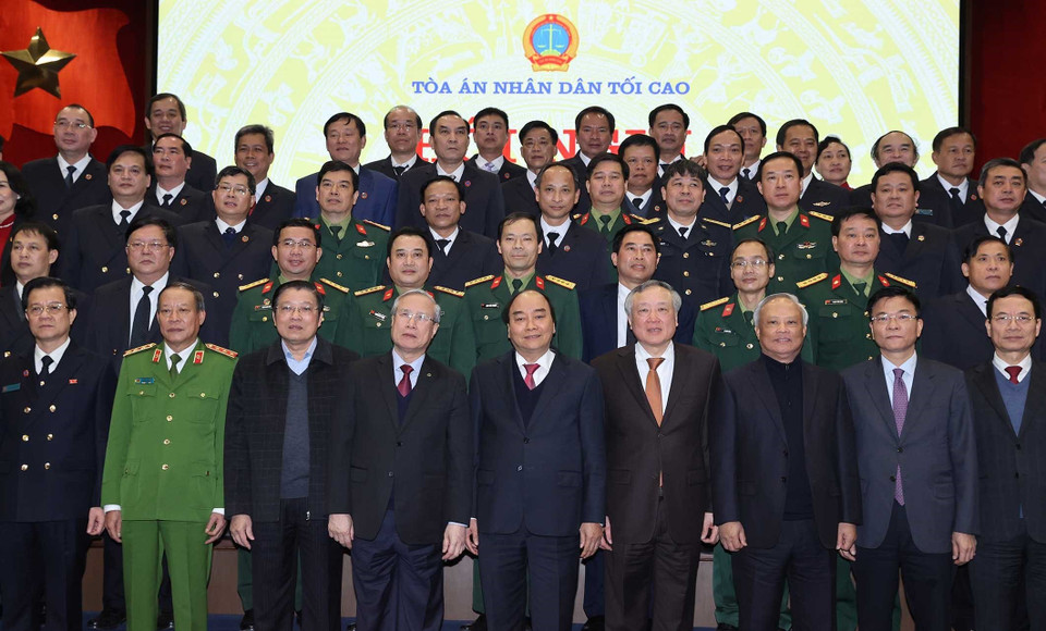 Thủ tướng Nguyễn Xuân Phúc và các đại biểu. (Ảnh: Thống Nhất/TTXVN)