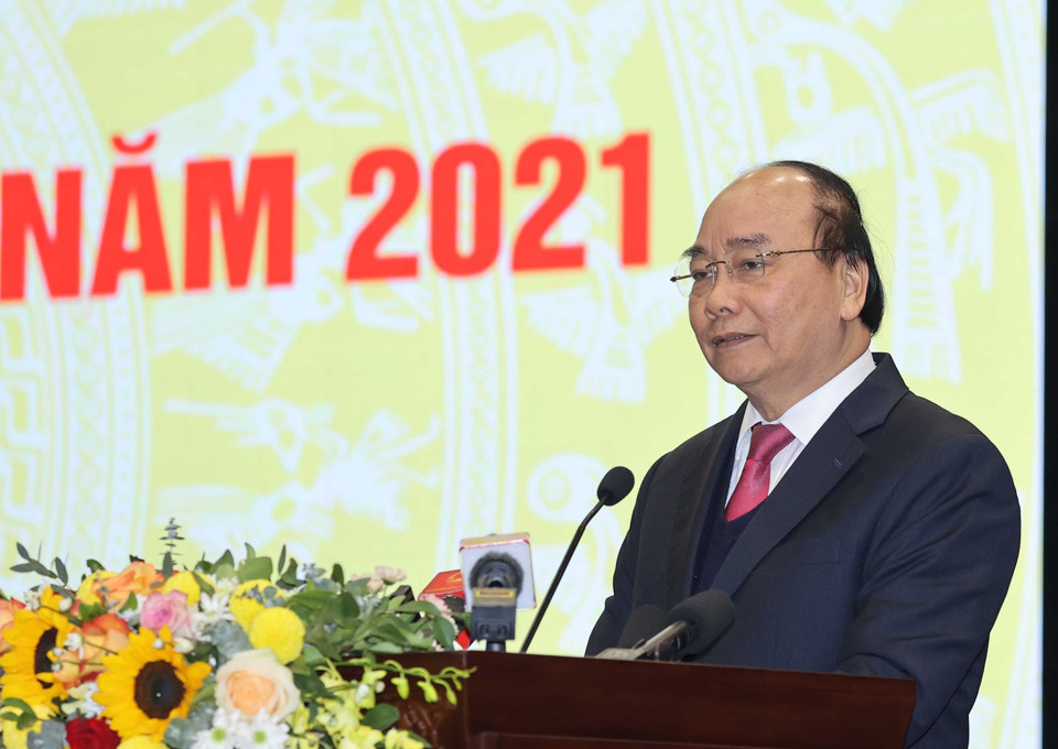 Thủ tướng Nguyễn Xuân Phúc phát biểu. (Ảnh: Thống Nhất/TTXVN)