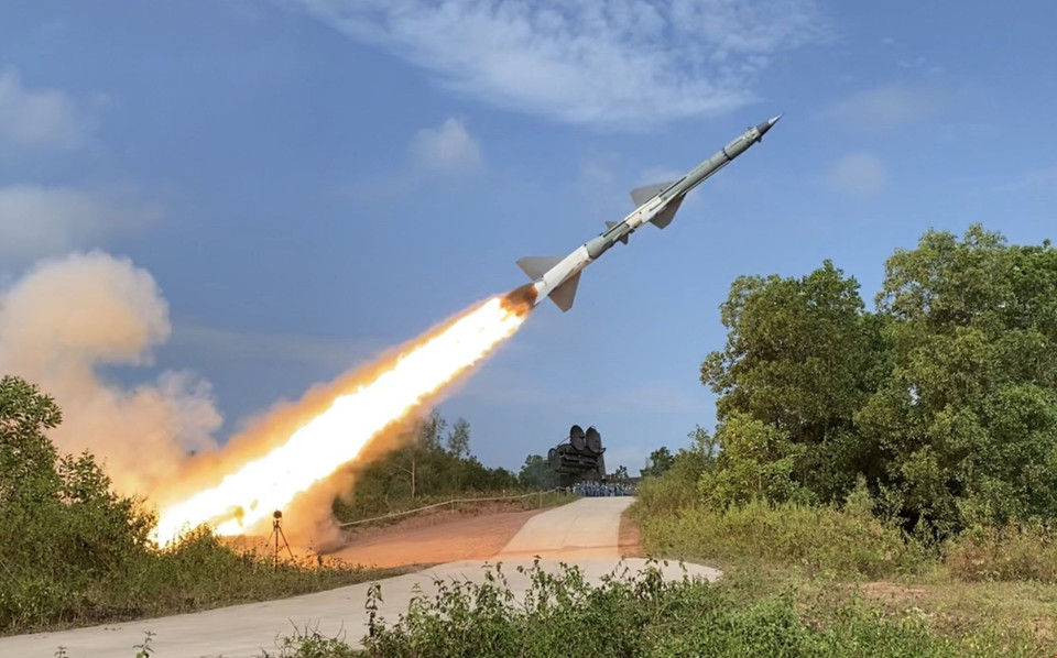 Tên lửa C-75M3 tham gia diễn tập bắn đạn thật năm 2022.(Ảnh: Trọng Đức/TTXVN)