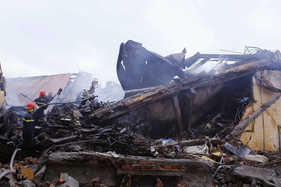 Rất may vụ hỏa hoạn không gây thiệt hại về người. (Ảnh: Văn Điệp/TTXVN)