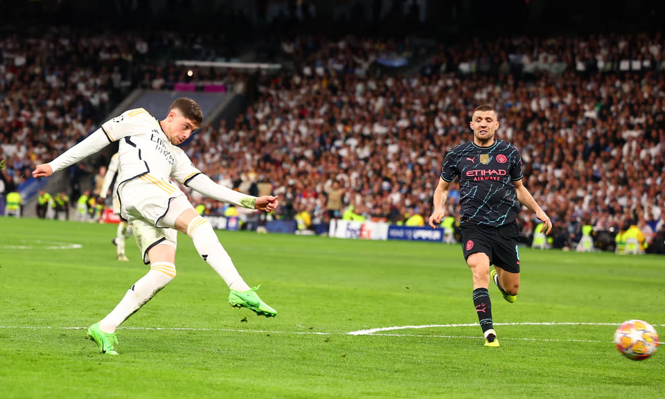 Tuy nhiên, Federico Valverde đã không cho đội khách giành trọn niềm vui khi ghi bàn thắng gỡ hòa 3-3 ở phút 79. (Nguồn: Getty Images)