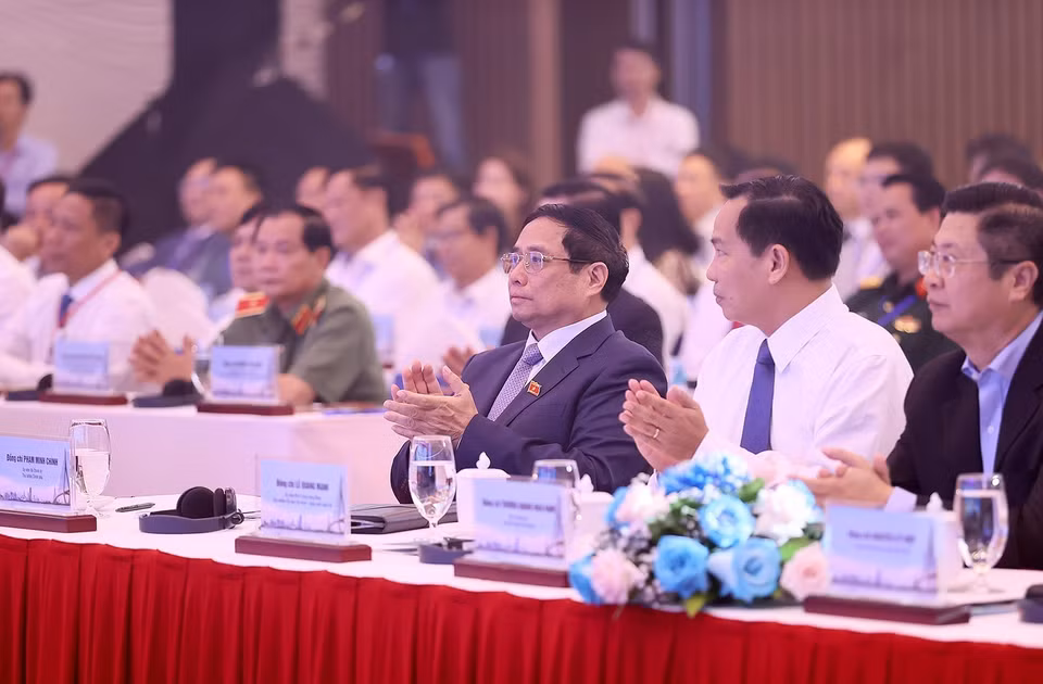 Thủ tướng Phạm Minh Chính dự Hội nghị công bố Quy hoạch và Xúc tiến Đầu tư thành phố Cần Thơ. (Ảnh: Dương Giang/TTXVN)