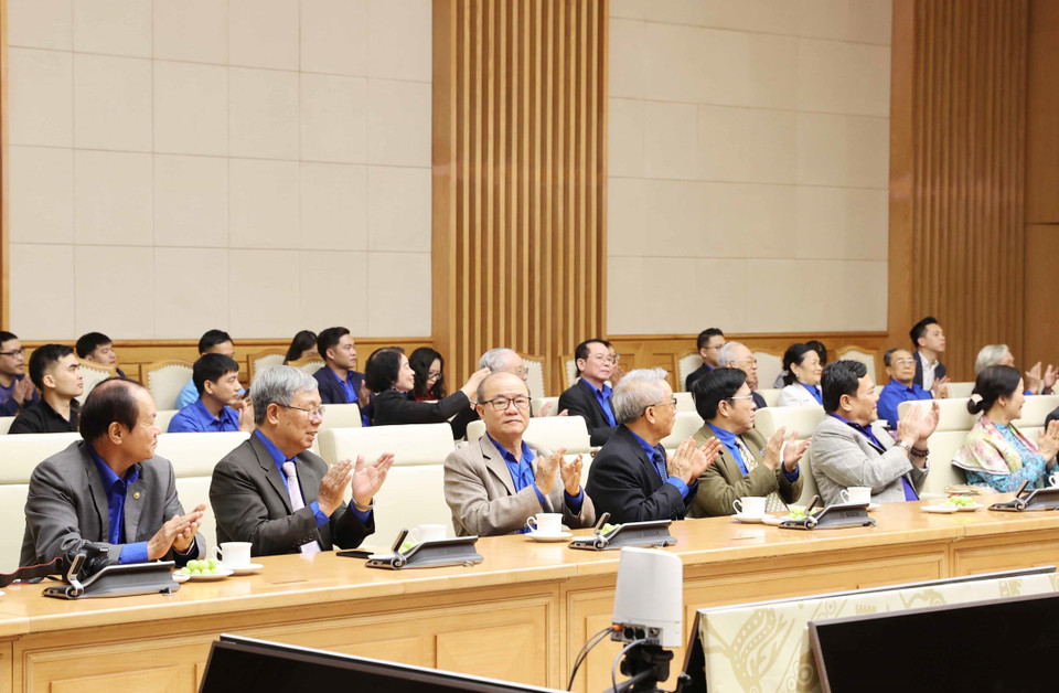 Các đại biểu dự buổi gặp mặt thân mật. (Ảnh: Thống Nhất/TTXVN)