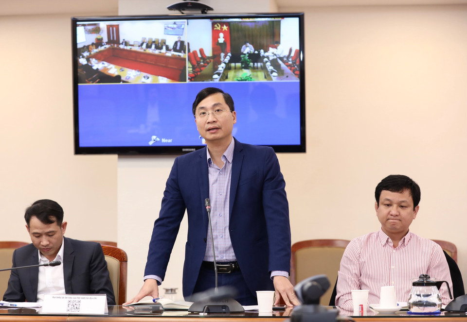 Tổng Biên tập Báo Điện tử Vietnamplus Trần Tiến Duẩn phát biểu. (Ảnh: Hoàng Hiếu/TTXVN)