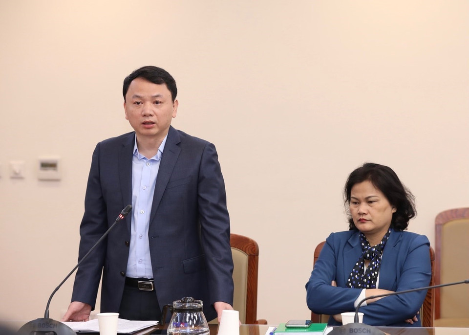 Trưởng Ban Tổ chức cán bộ Đỗ Mạnh Chiến phát biểu. (Ảnh: Hoàng Hiếu/TTXVN)