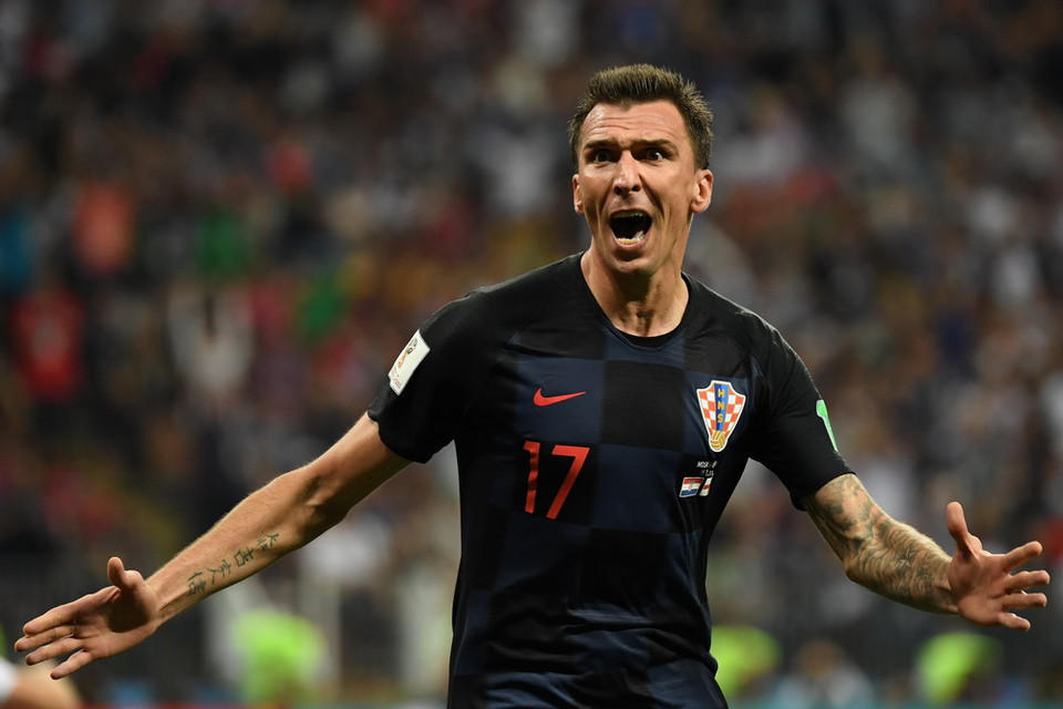  Cầu thủ Mario Mandzukic của Croatia mừng bàn thắng vào lưới Anh trong trận bán kết World Cup 2018 tại Moskva, Nga ngày 11/7. (Ảnh: AFP/ TTXVN)