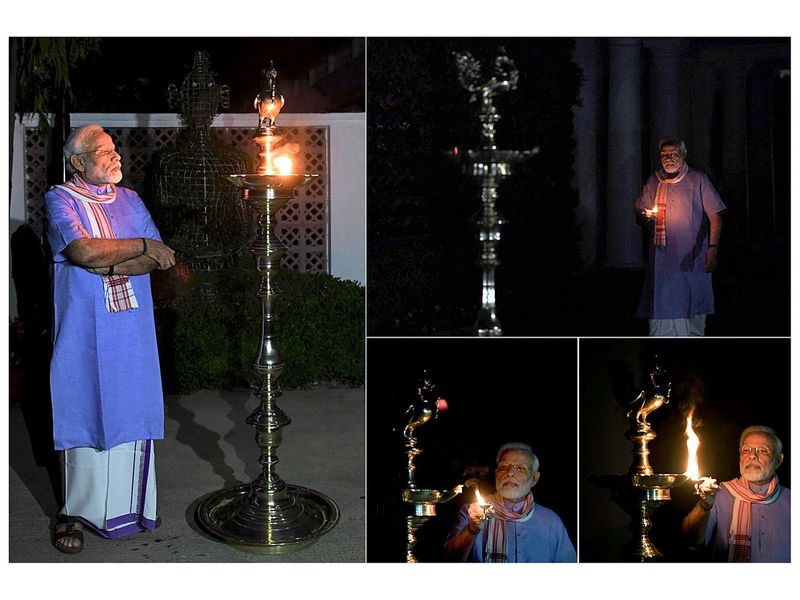 ...để hưởng ứng lời kêu gọi của Thủ tướng Narendra Modi đoàn kết chống lại dịch COVID-19. (Nguồn: ANI)