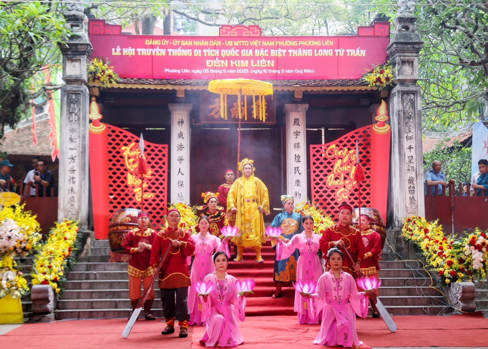 Màn sử thi về Thần tích Cao Sơn Đại Vương. (Ảnh: Tuấn Đức/TTXVN)