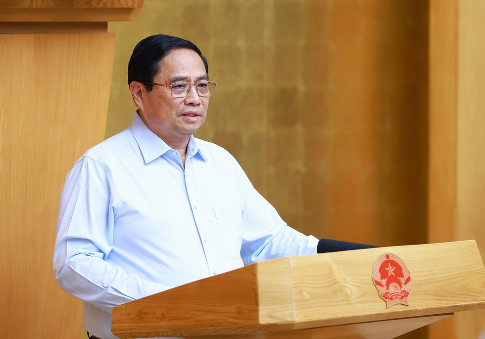 Thủ tướng Phạm Minh Chính chủ trì Phiên họp Chính phủ thường kỳ tháng 8 năm 2024. (Ảnh: Dương Giang/TTXVN)