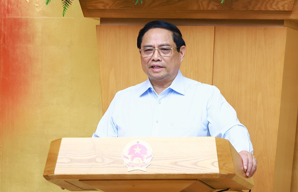 Thủ tướng Phạm Minh Chính chủ trì Phiên họp Chính phủ thường kỳ tháng 8 năm 2024. (Ảnh: Dương Giang/TTXVN)