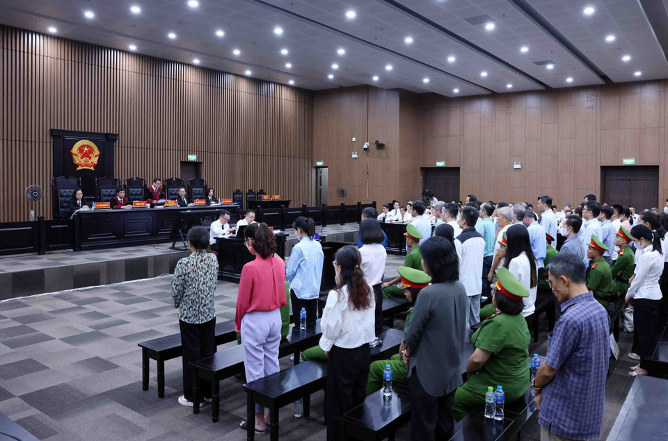 Quang cảnh phiên tòa. (Ảnh: Phạm Kiên/TTXVN)