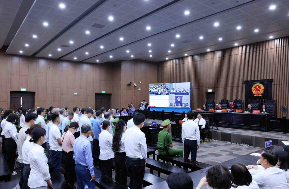 Quang cảnh phiên tòa. (Ảnh: Phạm Kiên/TTXVN)