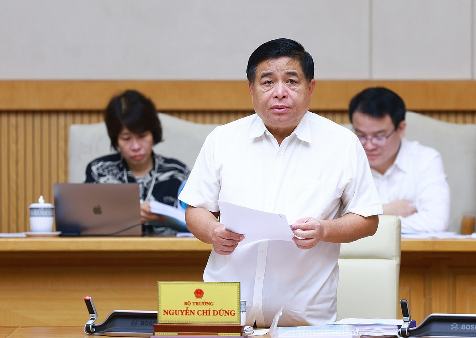 Bộ trưởng Bộ Kế hoạch và Đầu tư Nguyễn Chí Dũng phát biểu. (Ảnh: Dương Giang/TTXVN)
