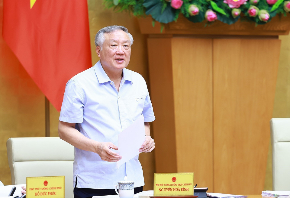 Phó Thủ tướng Thường trực Nguyễn Hoà Bình phát biểu. (Ảnh: Dương Giang/TTXVN)