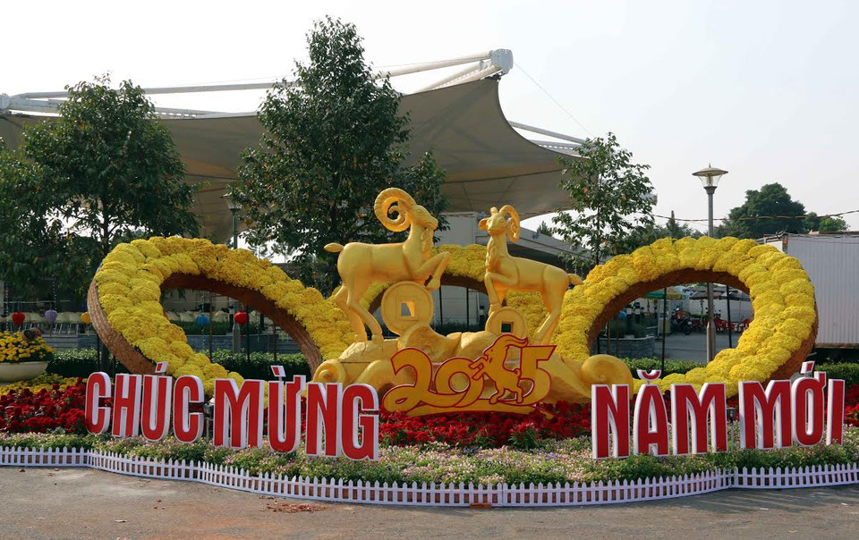 Biểu tượng năm Ất Mùi 2015. (Ảnh: Quách Lắm/Vietnam+)