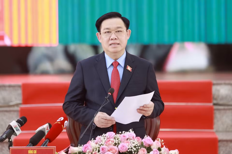 Chủ tịch Quốc hội Vương Đình Huệ phát biểu. (Ảnh: Doãn Tấn/TTXVN)