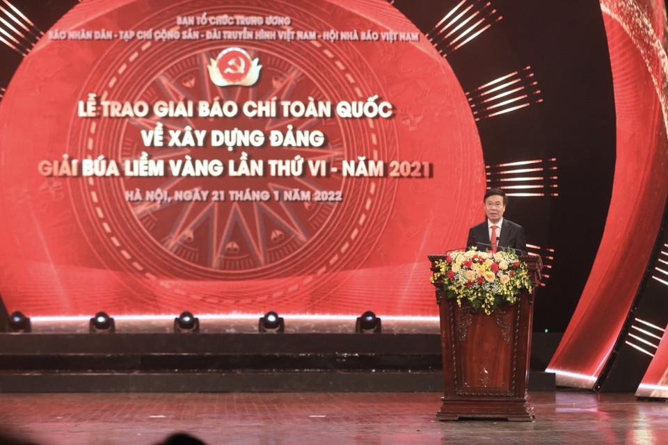 Ủy viên Bộ Chính trị, Thường trực Ban bí thư Trung ương Đảng Võ Văn Thưởng phát biểu. (Ảnh: Minh Quyết/TTXVN)