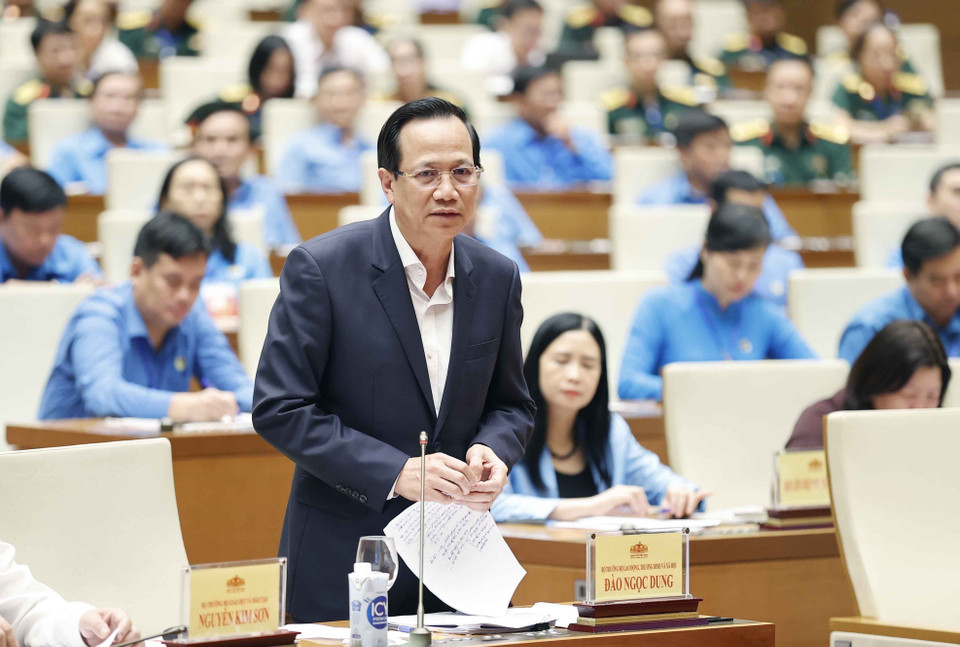 Bộ trưởng Bộ Lao động-Thương binh và Xã hội Đào Ngọc Dung phát biểu. (Ảnh: Doãn Tấn/TTXVN)