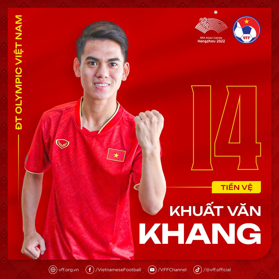 Tiền vệ, đội phó Khuất Văn Khang. (Nguồn: VFF)