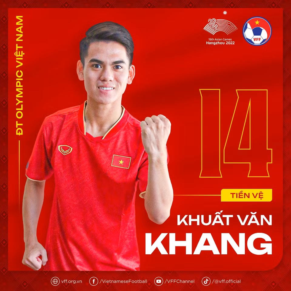 Tiền vệ, đội phó Khuất Văn Khang. (Nguồn: VFF)