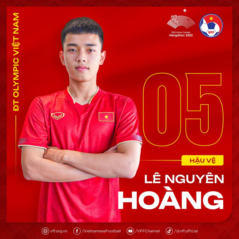 Hậu vệ Lê Nguyên Hoàng. (Nguồn: VFF)