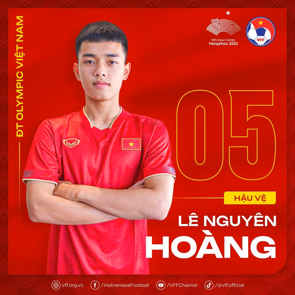 Hậu vệ Lê Nguyên Hoàng. (Nguồn: VFF)