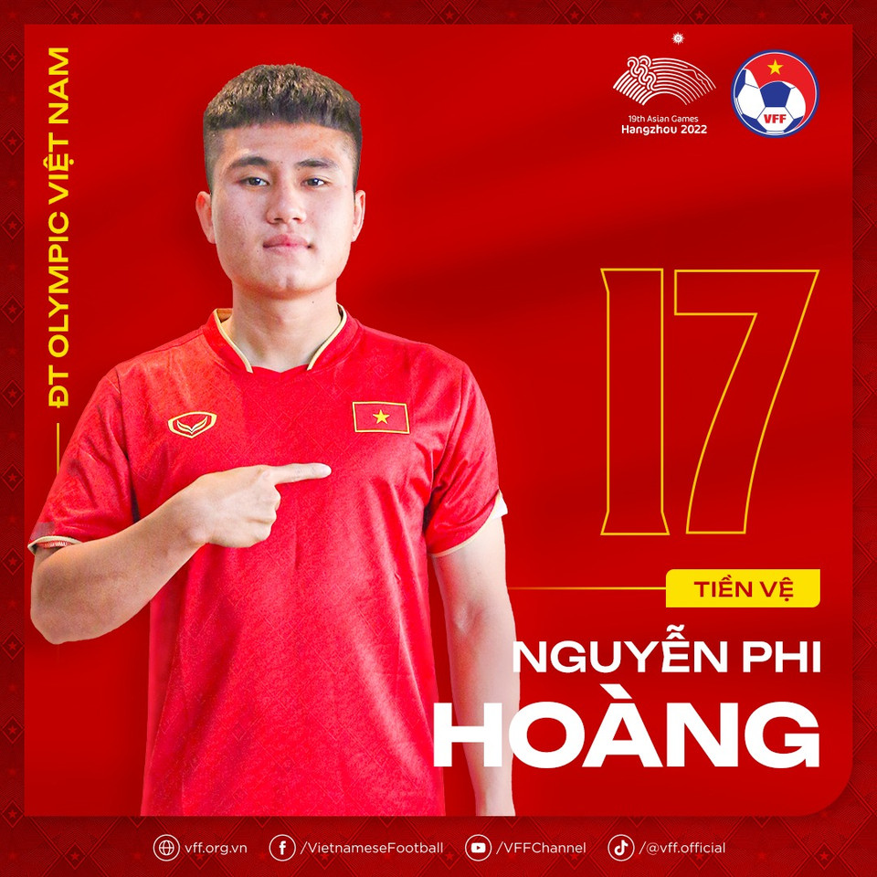 Tiền vệ Nguyễn Phi Hoàng. (Nguồn: VFF)