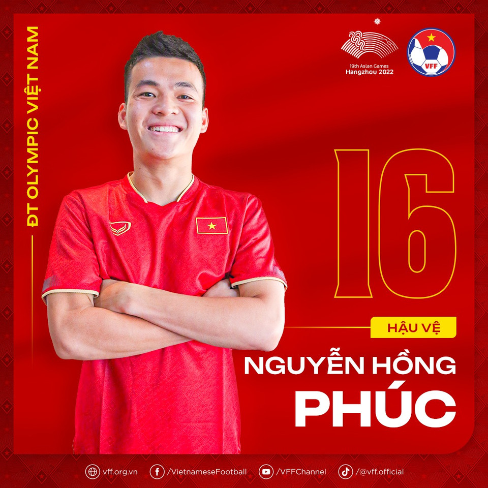 Hậu vệ Nguyễn Hồng Phúc. (Nguồn: VFF)