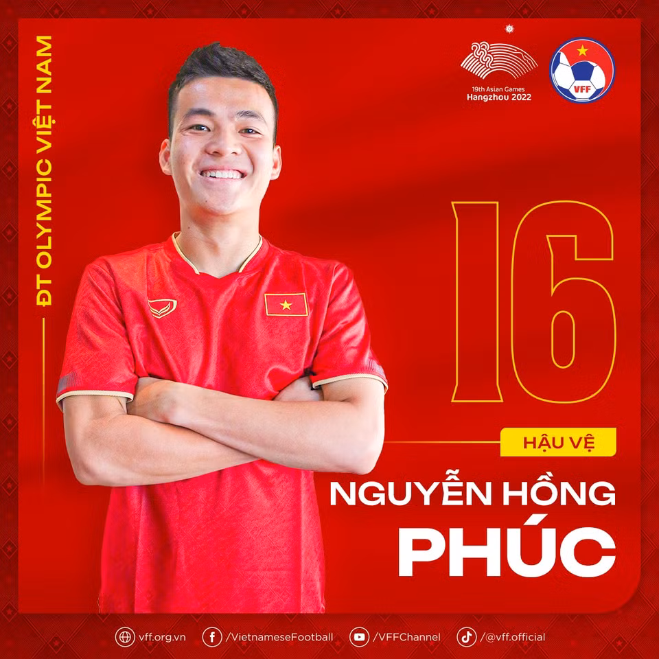 Hậu vệ Nguyễn Hồng Phúc. (Nguồn: VFF)