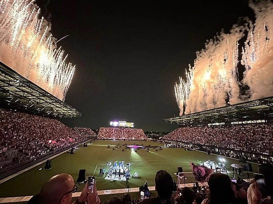 Toàn cảnh buổi lễ ra mắt siêu sao Lionel Messi tại Miami. (Nguồn: AP)