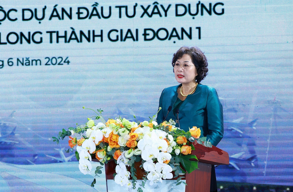 Thống đốc Ngân hàng Nhà nước Việt Nam Nguyễn Thị Hồng phát biểu. (Ảnh: Dương Giang/TTXVN)