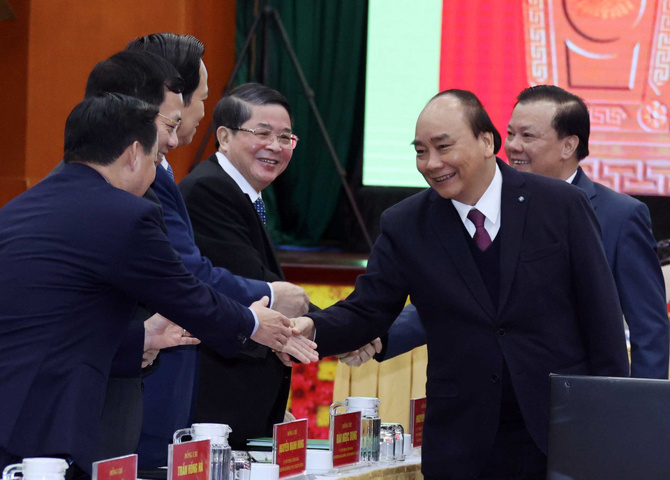 Thủ tướng Nguyễn Xuân Phúc với các đại biểu. (Ảnh: Thống Nhất/TTXVN)