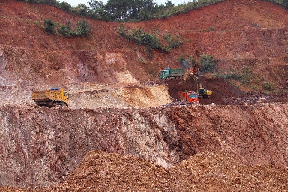 Khai trường mỏ sắt Nà Rụa của Công ty cổ phần gang thép Cao Bằng tại phường Tân Giang, thành phố Cao Bằng. (Ảnh: Hùng Võ/Vietnam+)
