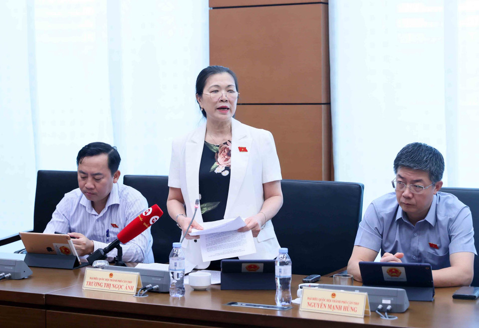 Đại biểu Quốc hội thành phố Cần Thơ Trương Thị Ngọc Ánh phát biểu. (Ảnh: An Đăng/TTXVN)