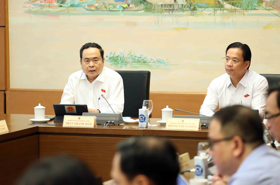 Chủ tịch Quốc hội Trần Thanh Mẫn phát biểu. (Ảnh: An Đăng/TTXVN)