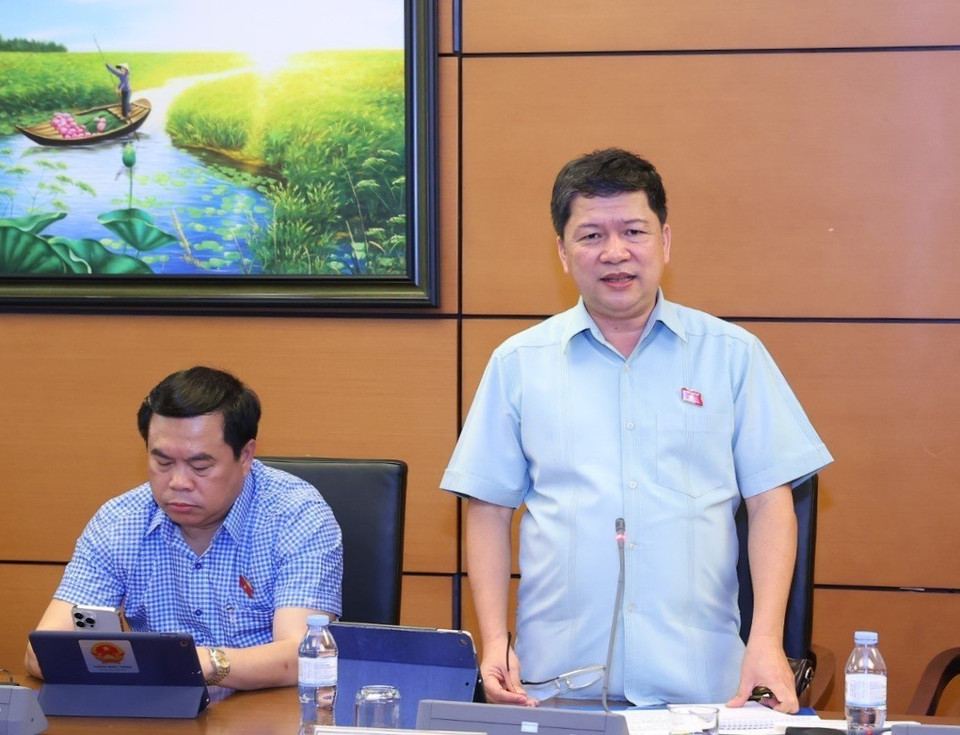 Đại biểu Quốc hội tỉnh Quảng Nam Tạ Văn Hạ phát biểu. (Ảnh: Văn Điệp/TTXVN)