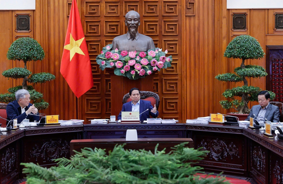 Thủ tướng Phạm Minh Chính phát biểu chỉ đạo. (Ảnh: Dương Giang/TTXVN)