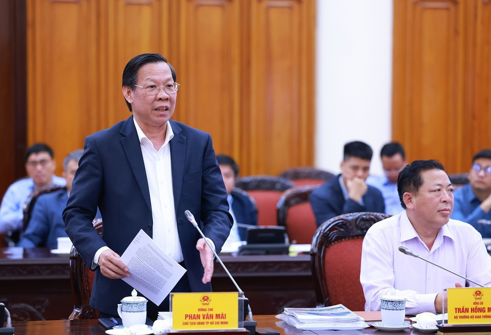 Chủ tịch UBND Thành phố Hồ Chí Minh Phan Văn Mãi phát biểu. (Ảnh: Dương Giang/TTXVN)