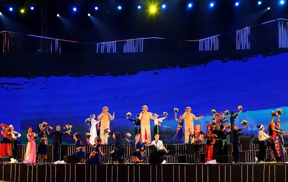 Chương trình do Đài Truyền hình Việt Nam phối hợp với tỉnh Điện Biên tổ chức. (Ảnh: Phan Tuấn Anh/TTXVN)