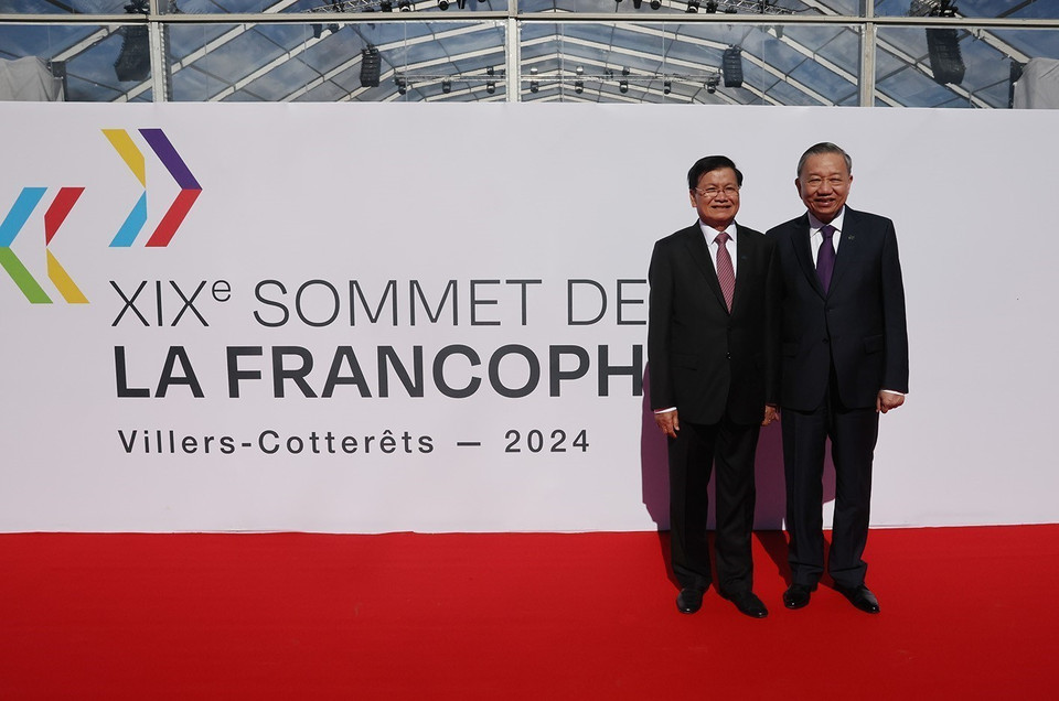 Tổng Bí thư, Chủ tịch nước Tô Lâm cùng Tổng Bí thư, Chủ tịch nước Lào Thongloun Sisoulith tham dự Hội nghị cấp cao Pháp ngữ lần thứ 19. (Ảnh: Trí Dũng/TTXVN)