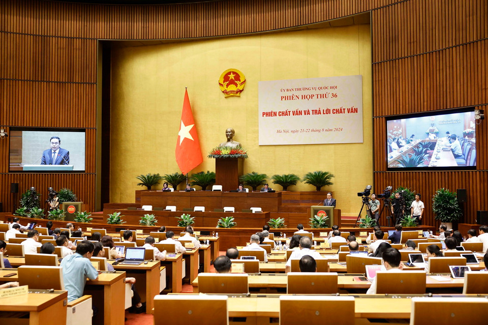 Chủ tịch Quốc hội Trần Thanh Mẫn phát biểu bế mạc. (Ảnh: Doãn Tấn/TTXVN)