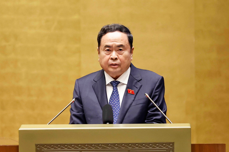 Chủ tịch Quốc hội Trần Thanh Mẫn phát biểu bế mạc. (Ảnh: Doãn Tấn/TTXVN)