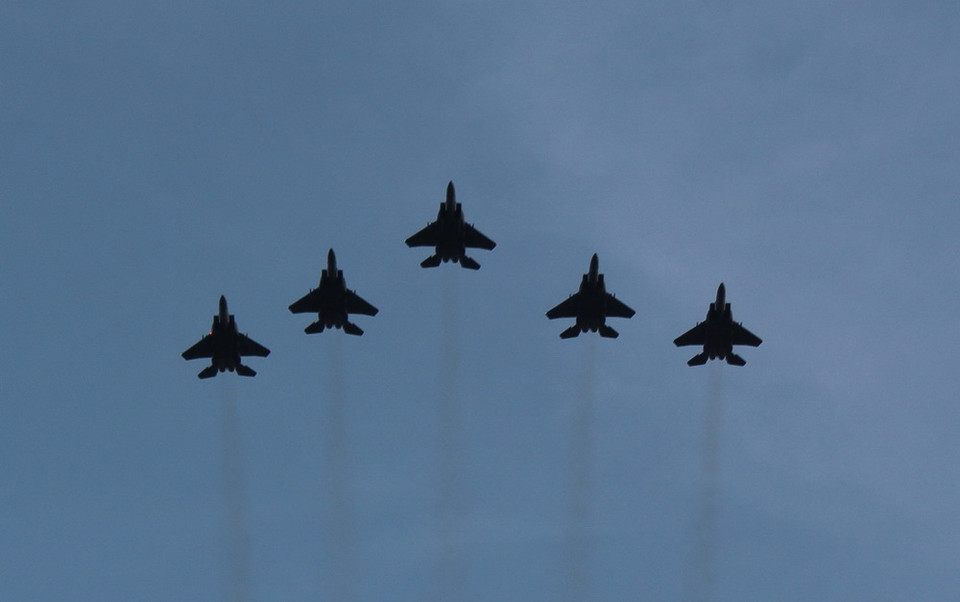 Máy bay chiến đấu F-15SG của quân đội Singapore. (Ảnh: Lê Hải/Vietnam+)