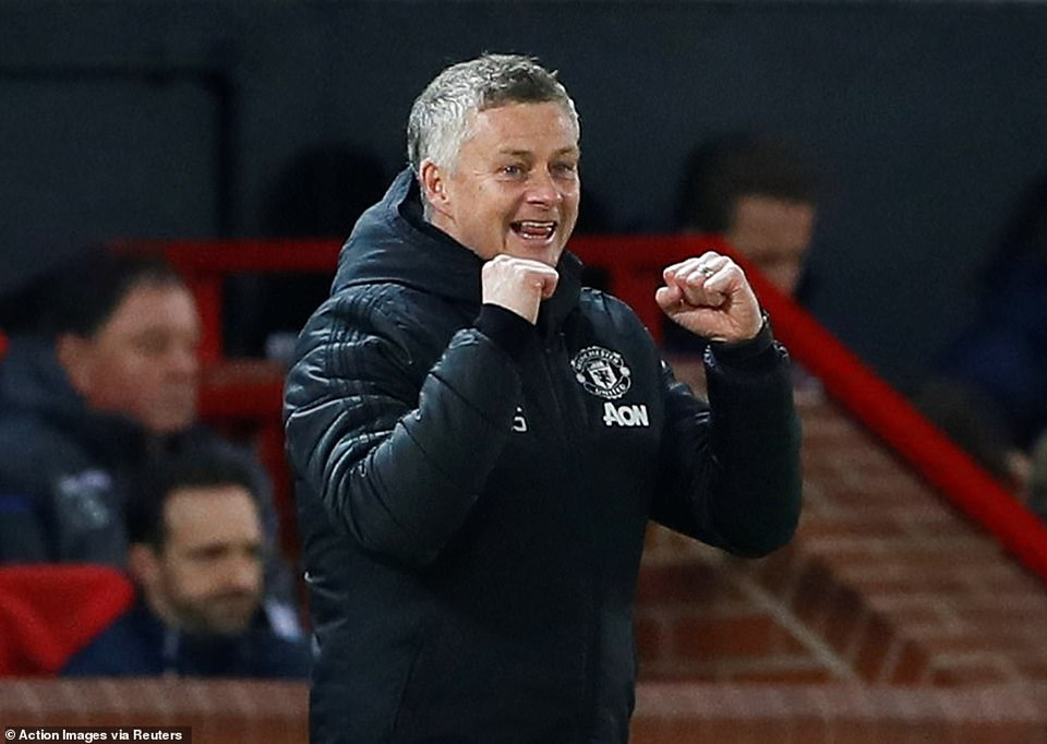 Niềm vui của Ole Gunnar Solskjaer sau chiến thắng tưng bừng.