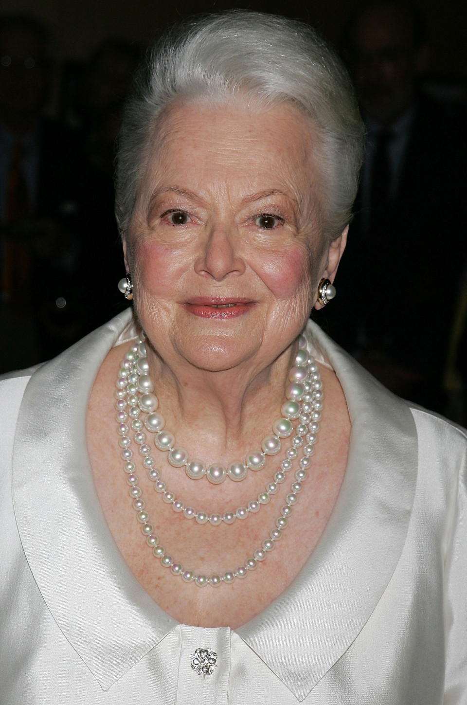 Nữ nghệ sỹ Olivia de Havilland tại lễ tôn vinh những đóng góp của bà cho Viện Hàn lâm nghệ thuật điện ảnh và khoa học ở Beverly Hills, California (Mỹ) ngày 15/6/2006. (Ảnh: AFP/TTXVN)